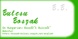 bulcsu boszak business card